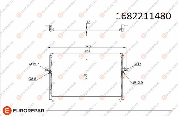 EUROREPAR 1682211480 - Конденсатор, кондиціонер avtolavka.club