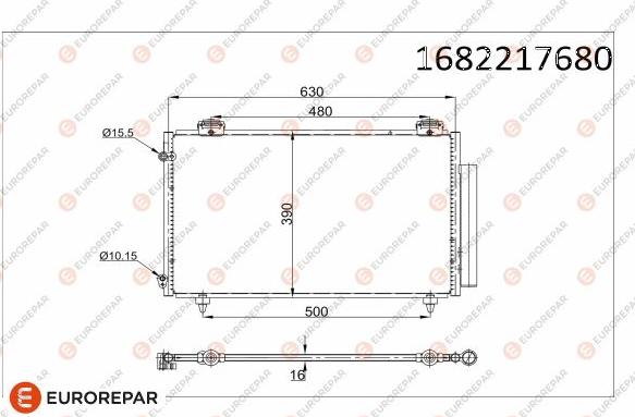 EUROREPAR 1682217680 - Конденсатор, кондиціонер avtolavka.club