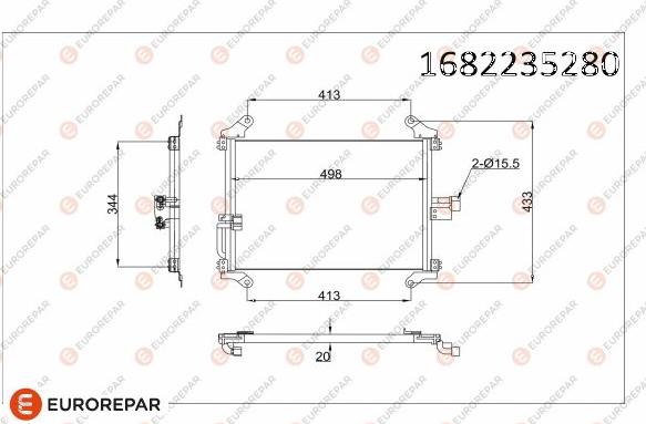 EUROREPAR 1682235280 - Конденсатор, кондиціонер avtolavka.club