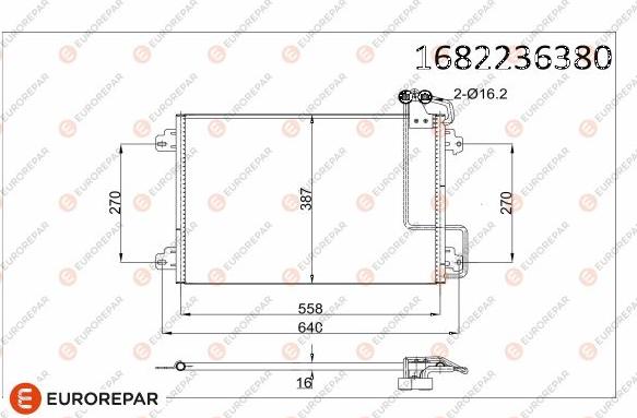 EUROREPAR 1682236380 - Конденсатор, кондиціонер avtolavka.club