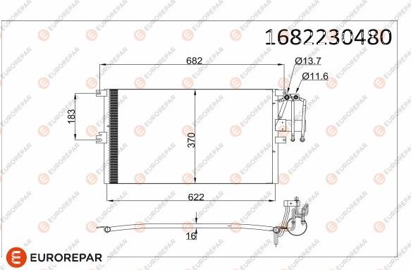 EUROREPAR 1682230480 - Конденсатор, кондиціонер avtolavka.club