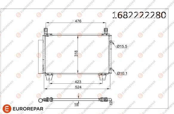 EUROREPAR 1682222280 - Конденсатор, кондиціонер avtolavka.club