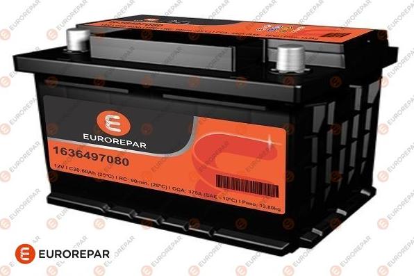 EUROREPAR 1636496980 - Стартерна акумуляторна батарея, АКБ avtolavka.club