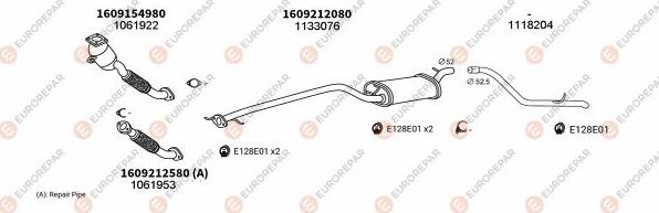 EUROREPAR EXH100954 - Система випуску ОГ avtolavka.club