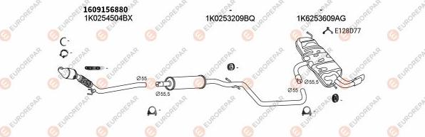 EUROREPAR EXH100043 - Система випуску ОГ avtolavka.club