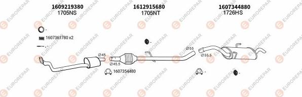 EUROREPAR EXH100387 - Система випуску ОГ avtolavka.club