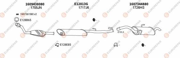 EUROREPAR EXH100240 - Система випуску ОГ avtolavka.club