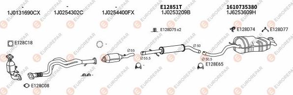 EUROREPAR EXH103618 - Система випуску ОГ avtolavka.club