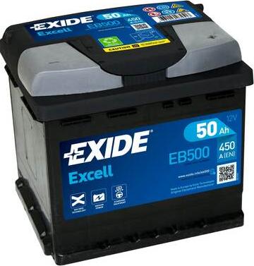 Exide EB500 - Стартерна акумуляторна батарея, АКБ avtolavka.club
