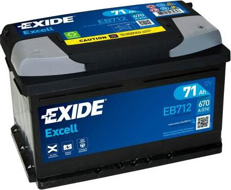 Exide EB712 - Стартерна акумуляторна батарея, АКБ avtolavka.club