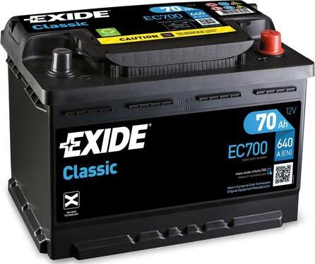 Exide EC700 - Стартерна акумуляторна батарея, АКБ avtolavka.club