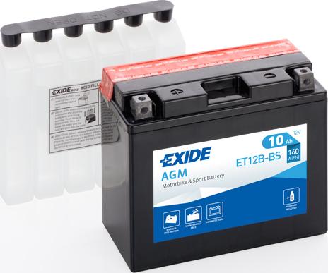Exide ET12B-BS - Стартерна акумуляторна батарея, АКБ avtolavka.club