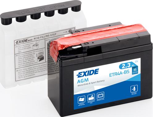 Exide ETR4A-BS - Стартерна акумуляторна батарея, АКБ avtolavka.club
