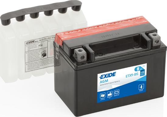 Exide ETX9-BS - Стартерна акумуляторна батарея, АКБ avtolavka.club