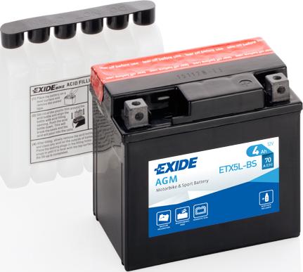 Exide ETX5L-BS - Стартерна акумуляторна батарея, АКБ avtolavka.club