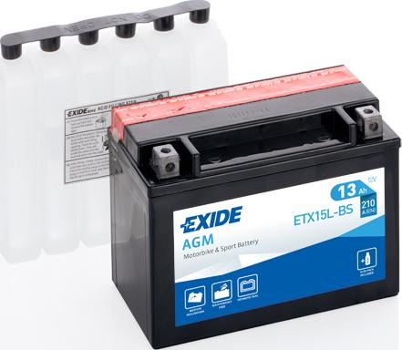 Exide ETX15L-BS - Стартерна акумуляторна батарея, АКБ avtolavka.club