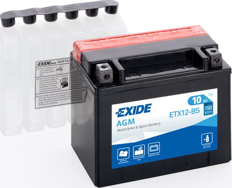 Exide ETX12-BS - Стартерна акумуляторна батарея, АКБ avtolavka.club
