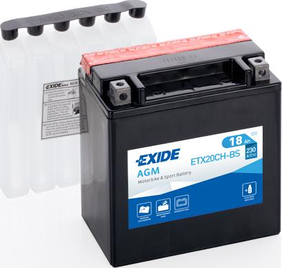 Exide ETX20CH-BS - Стартерна акумуляторна батарея, АКБ avtolavka.club