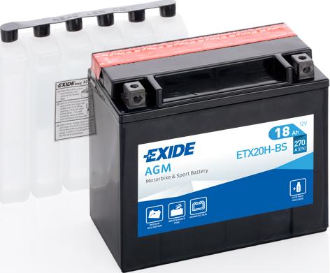 Exide ETX20H-BS - Стартерна акумуляторна батарея, АКБ avtolavka.club