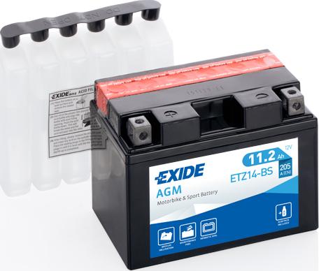 Exide ETZ14-BS - Стартерна акумуляторна батарея, АКБ avtolavka.club