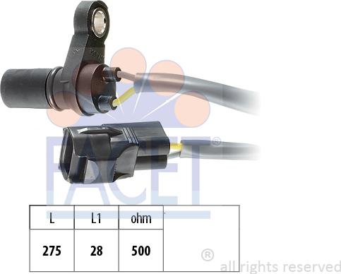 FACET 9.0374 - Датчик частоти обертання, автоматична коробка передач avtolavka.club