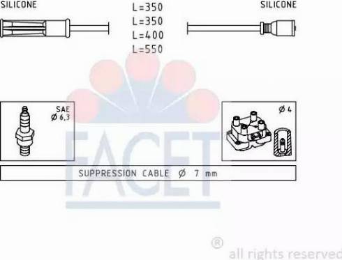 FACET 4.9443 - Комплект проводів запалювання avtolavka.club