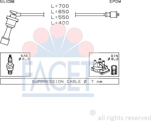 FACET 4.9401 - Комплект проводів запалювання avtolavka.club