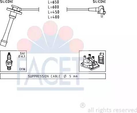 FACET 4.9408 - Комплект проводів запалювання avtolavka.club