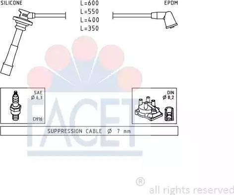 FACET 4.9432 - Комплект проводів запалювання avtolavka.club