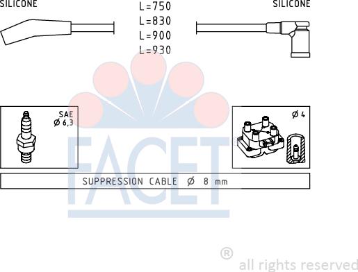 FACET 4.9568 - Комплект проводів запалювання avtolavka.club