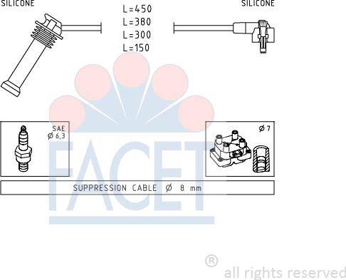 FACET 4.9630 - Комплект проводів запалювання avtolavka.club