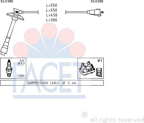 FACET 4.9856 - Комплект проводів запалювання avtolavka.club