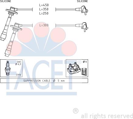 FACET 4.9880 - Комплект проводів запалювання avtolavka.club