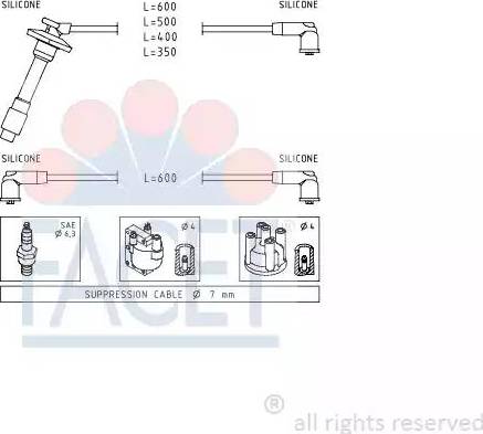 FACET 4.9879 - Комплект проводів запалювання avtolavka.club