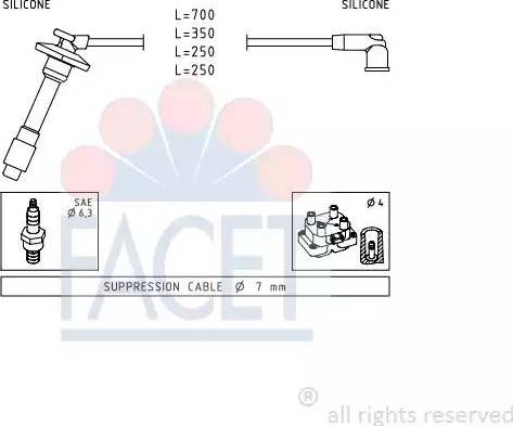 FACET 4.9878 - Комплект проводів запалювання avtolavka.club