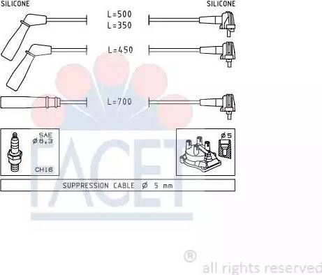 FACET 4.9393 - Комплект проводів запалювання avtolavka.club