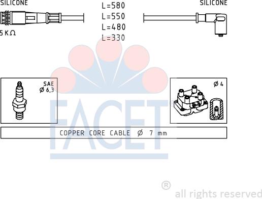 FACET 4.9363 - Комплект проводів запалювання avtolavka.club