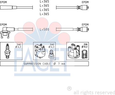 FACET 4.9332 - Комплект проводів запалювання avtolavka.club