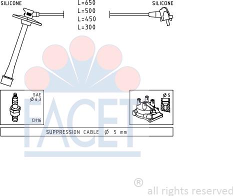 FACET 4.9793 - Комплект проводів запалювання avtolavka.club