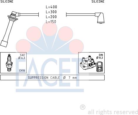 FACET 4.9745 - Комплект проводів запалювання avtolavka.club