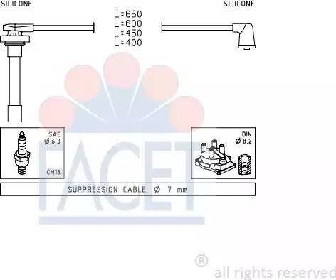 FACET 4.9714 - Комплект проводів запалювання avtolavka.club