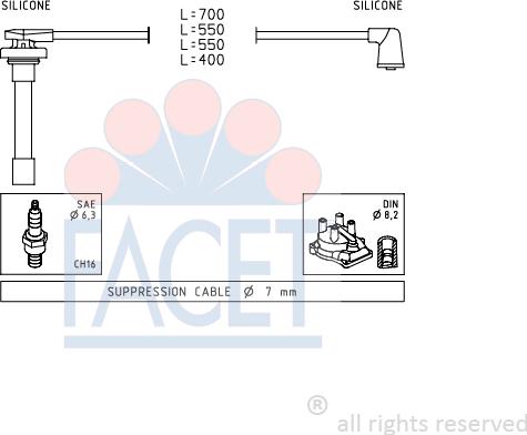 FACET 4.9711 - Комплект проводів запалювання avtolavka.club