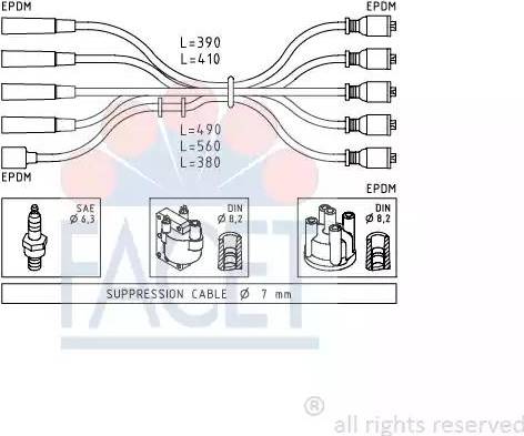 FACET 4.8429 - Комплект проводів запалювання avtolavka.club