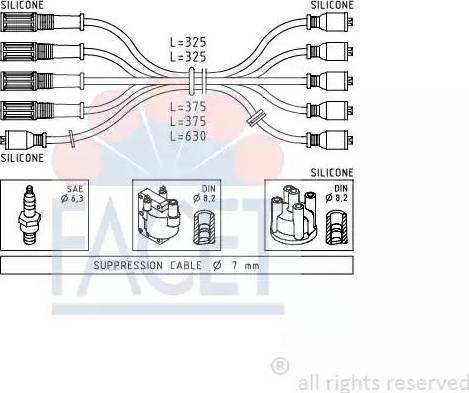 FACET 4.8421 - Комплект проводів запалювання avtolavka.club