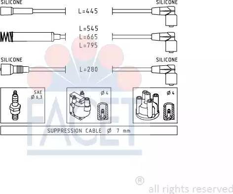 FACET 4.8524 - Комплект проводів запалювання avtolavka.club