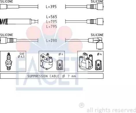 FACET 4.8528 - Комплект проводів запалювання avtolavka.club