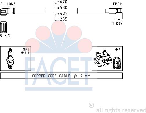 FACET 4.8655 - Комплект проводів запалювання avtolavka.club