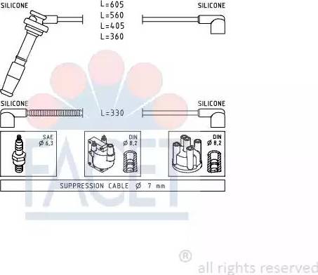 FACET 4.8609 - Комплект проводів запалювання avtolavka.club