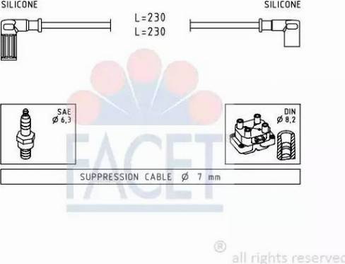 FACET 4.8614 - Комплект проводів запалювання avtolavka.club