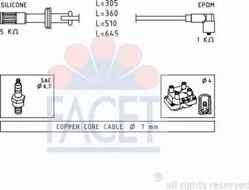 FACET 4.8700 - Комплект проводів запалювання avtolavka.club